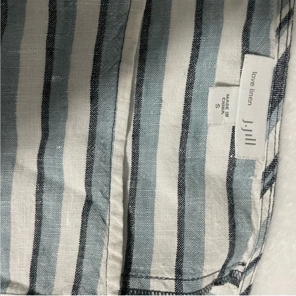 J.Jill Stripe White Grey Sleeveless Dress - Picture 8 of 8